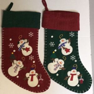 New without tags 18” Set of 2 Matching Snowman Christmas Stockings